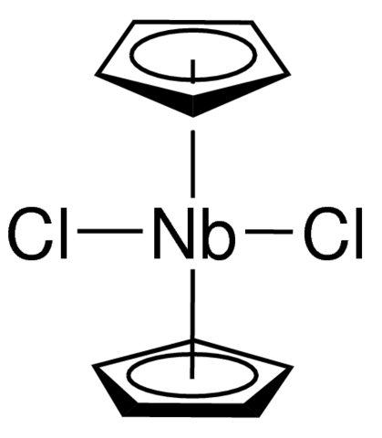 Bis(cyclopentadienyl)niobium(IV) dichloride - CAS:12793-14-5 - Niobocene dichloride, Di(cyclopentadienyl)niobium(IV) dichloride, 1,2,3,4,5-Cyclopentanepentayl-dichloroniobium, Dichloroniobium(2+) di(2,4-cyclopentadienide), Dichloridobis (?5-cyclopentadien